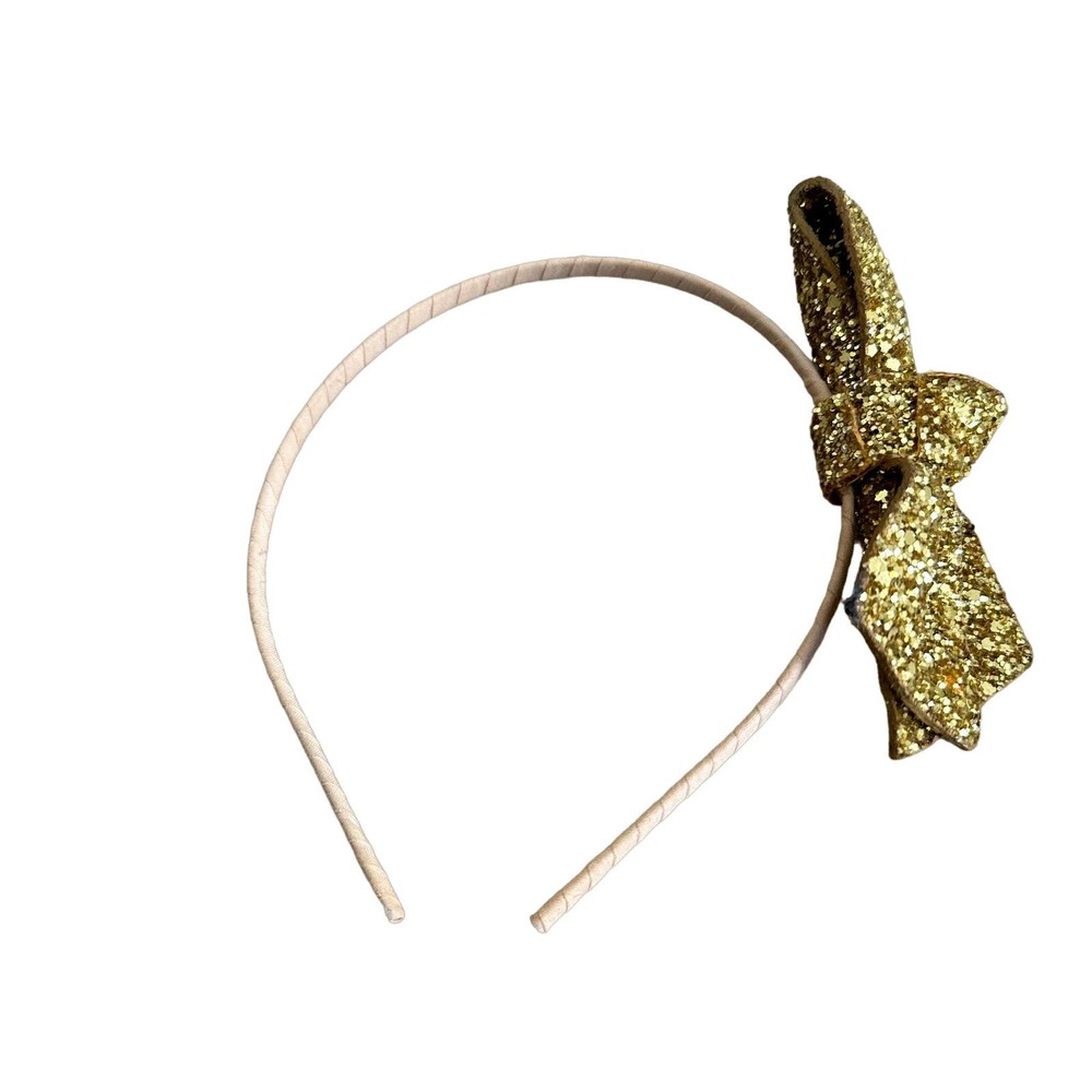 Crew Cuts Gold Sparkle Bow Headband